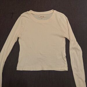 madewell ribbed long sleeve crop top